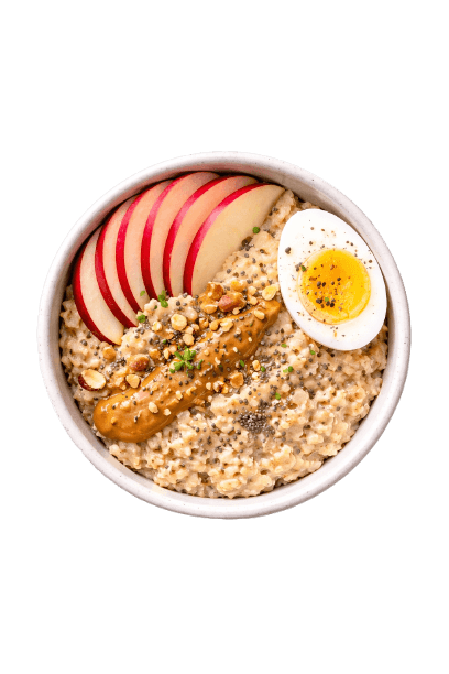 Oatmeal + apple + egg